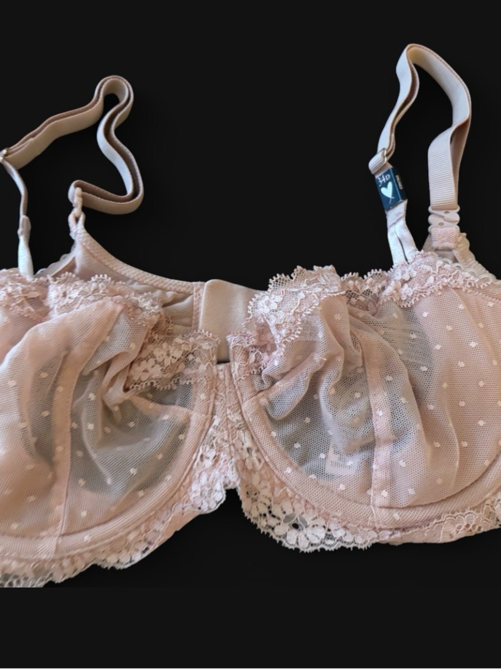 Victoria's Secret Pink Sheer Dot Lace Underwire Bra